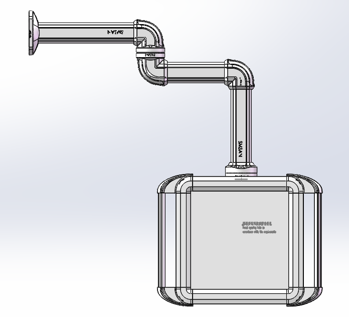 向下固定底座+中间连接器+转角+箱体连接器+控制箱